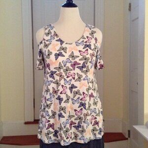 Elle Butterfly cold shoulder short sleeve top Med
